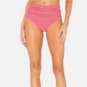 NWT Lovers + Friends In My Head High Rise Bikini Swimsuit Bottoms Pink Medium